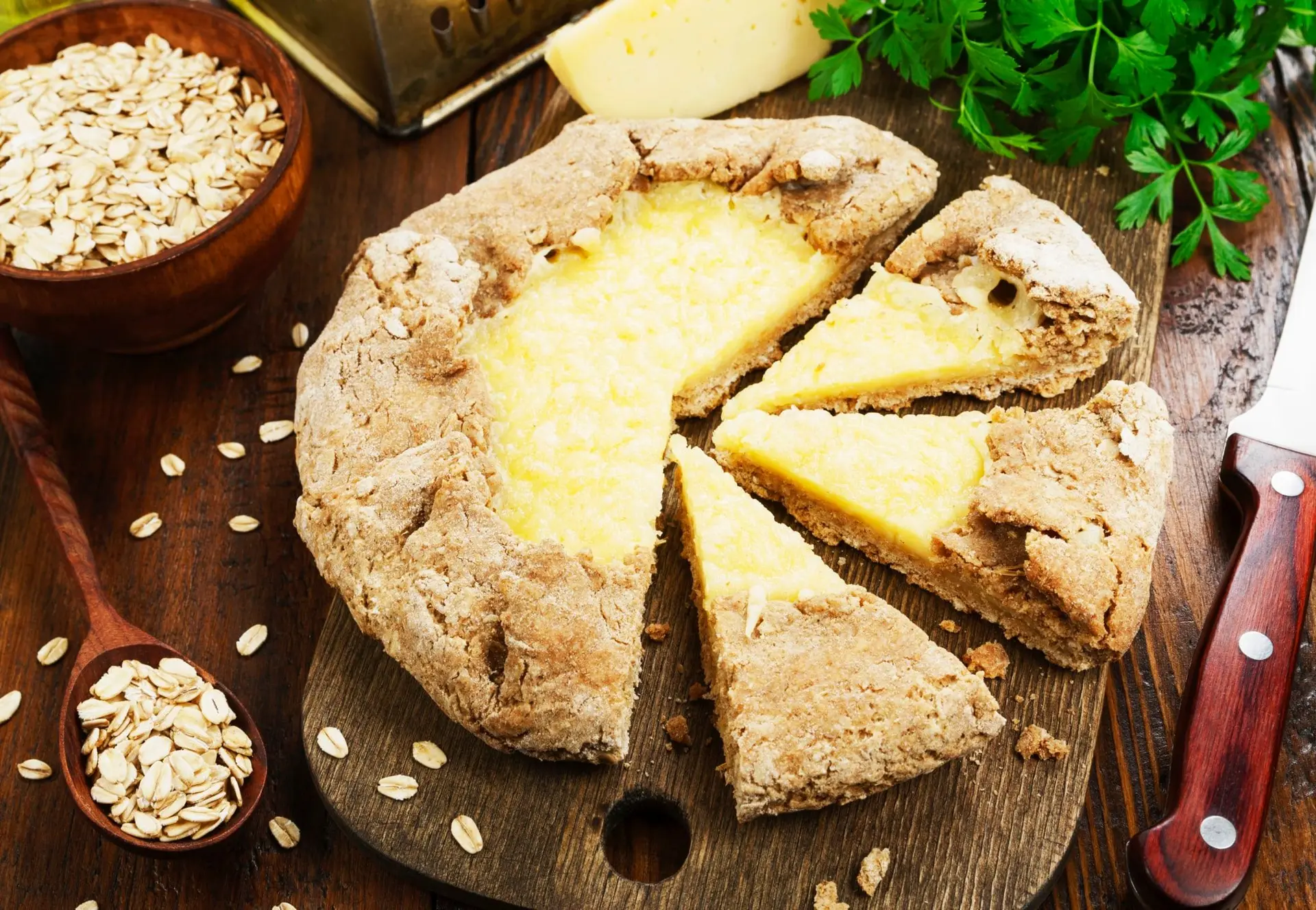 Galette aux flocons d'avoine et au fromage