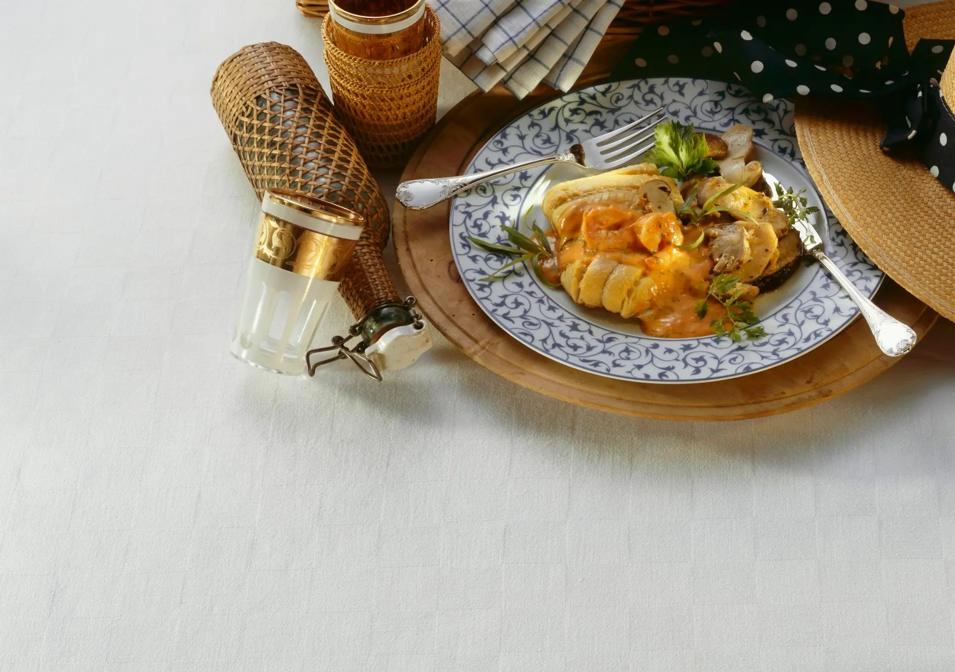 Lieu noir, cèpes et crevettes