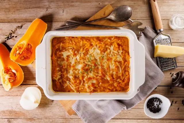 Gratin de potiron à la crème et au fromage