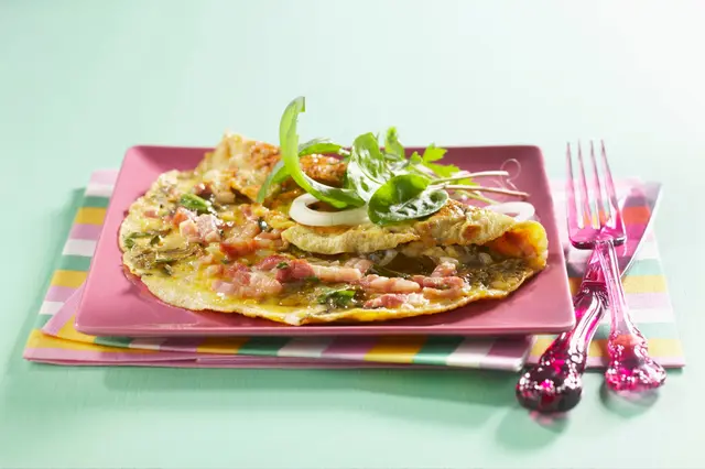 Omelette à l'oseille et aux lardons