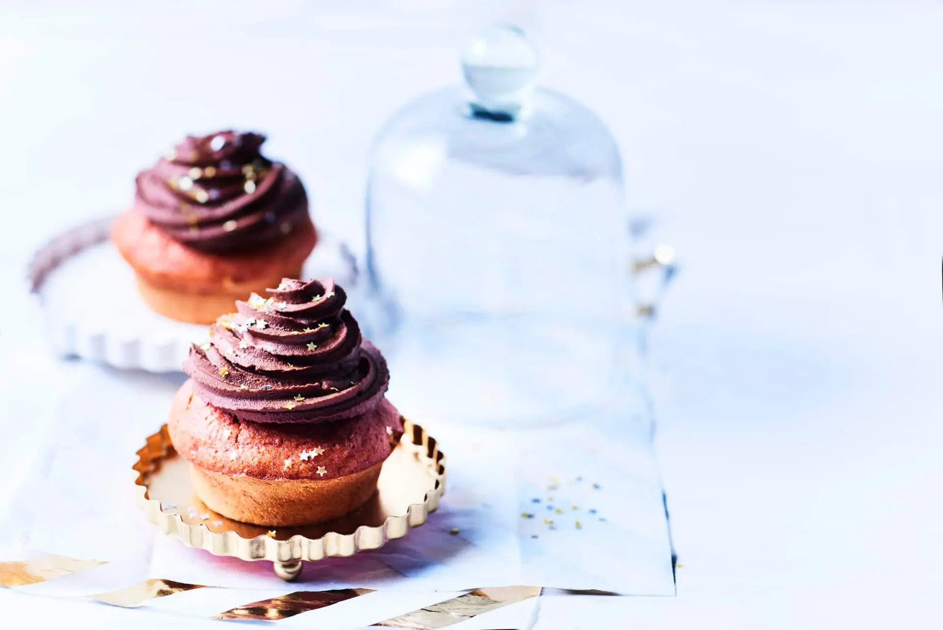 Cupcakes festifs à la betterave et ganache au chocolat noir