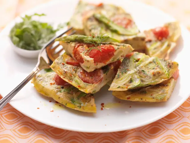 Omelette aux asperges et aux tomates
