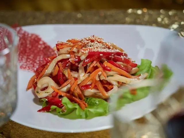 Salade de poivrons rouges aux calamars
