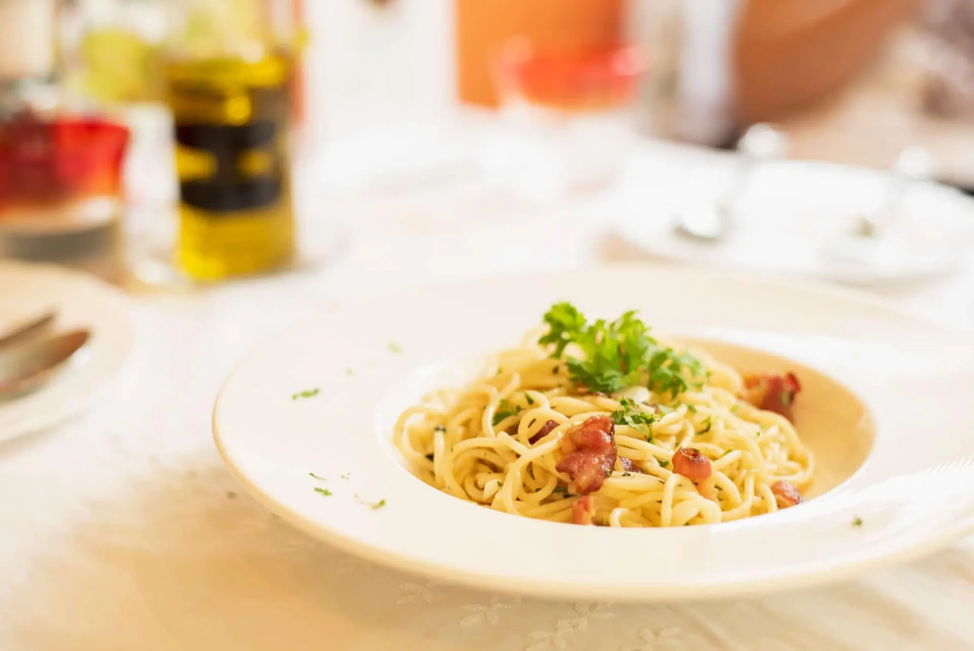 Recette de spaghettis au bacon croustillant