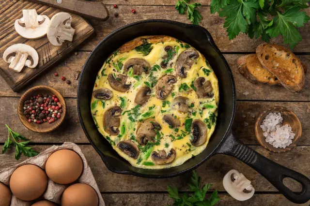Recette omelette aux champignons