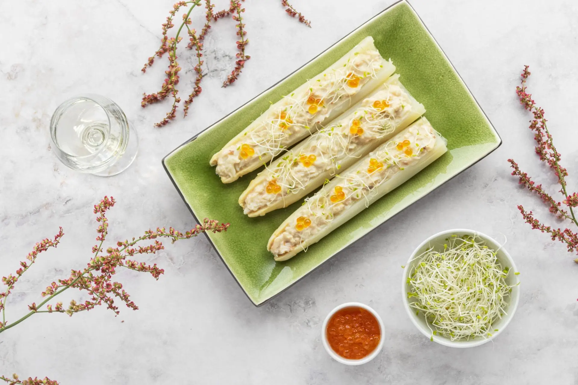 Recette d'asperges blanches farcies à la sauce blanche