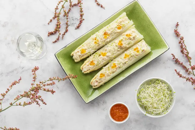Recette d'asperges blanches farcies à la sauce blanche