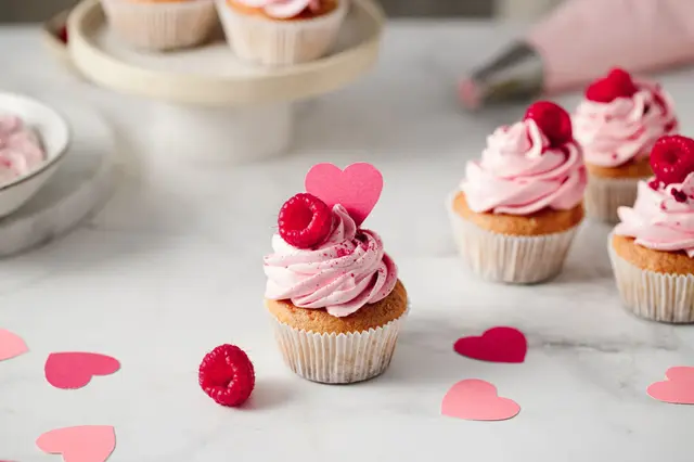 Cupcake à la framboise pour la Saint-Valentin