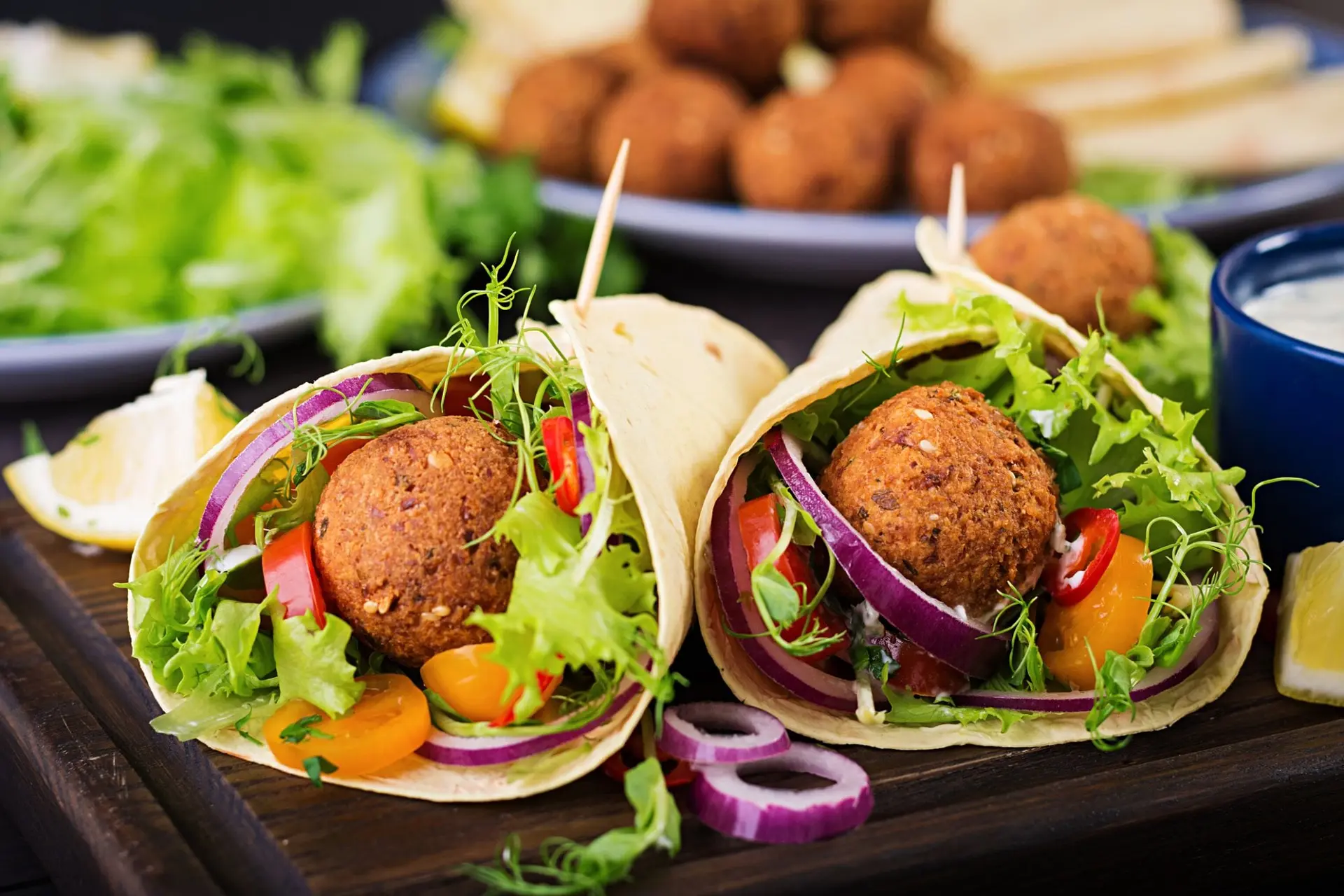 Recette wrap avec falafel et salade verte