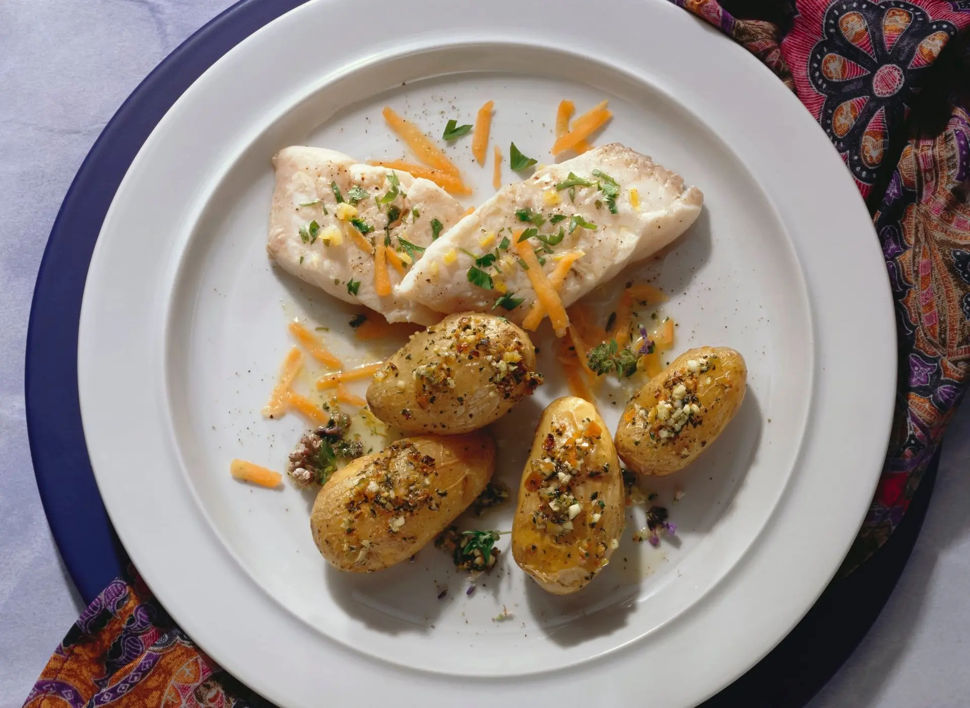 Poisson aux pommes de terre au thym