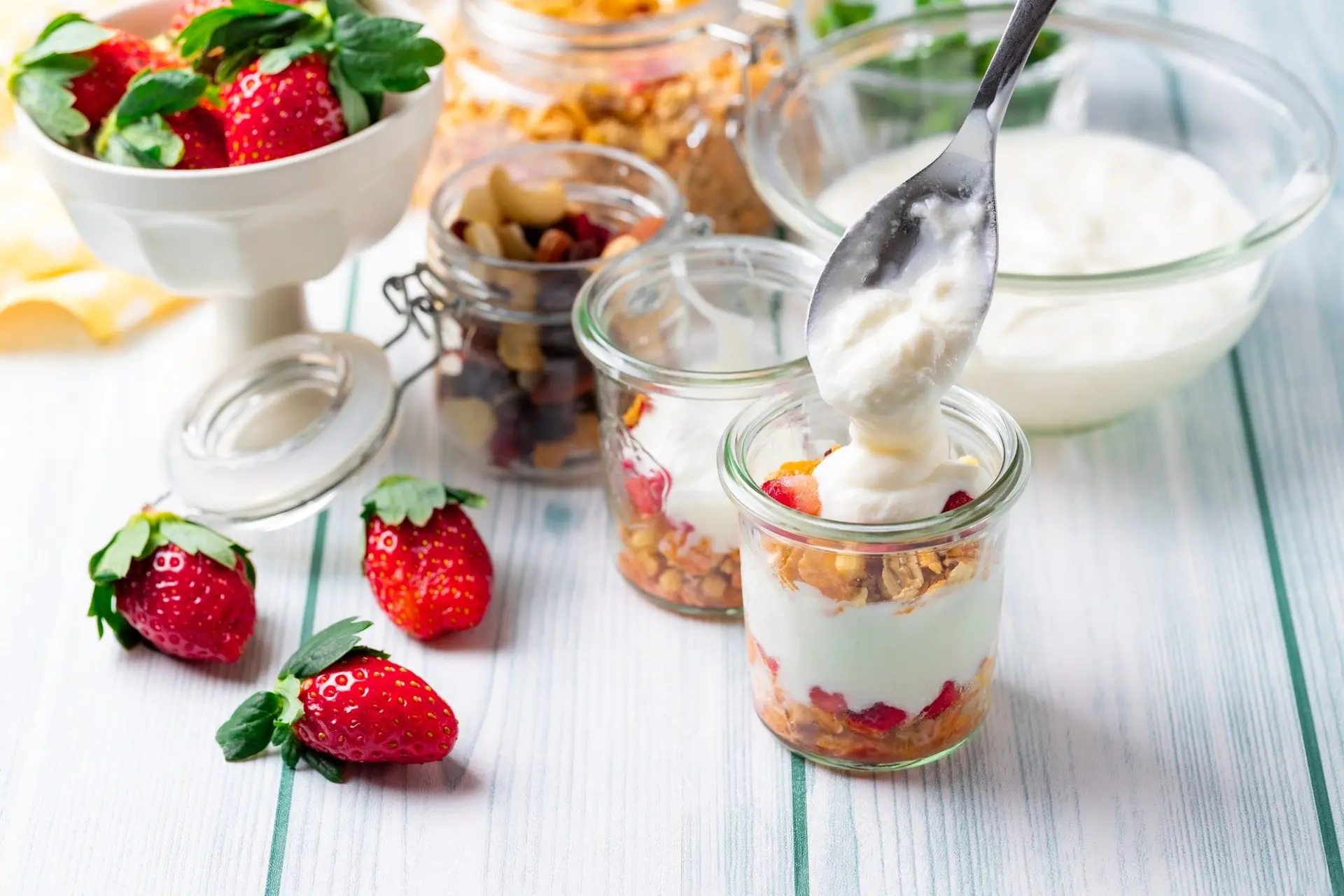 Recette parfait aux fraises et granola