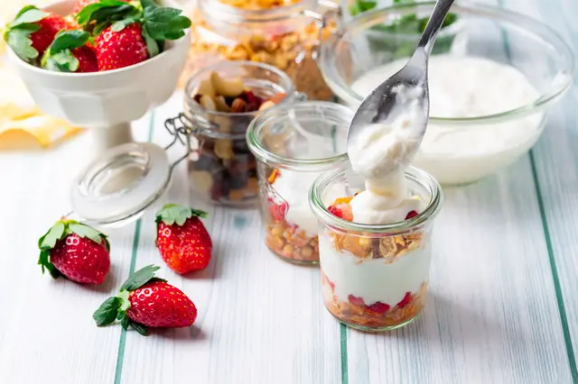 Recette parfait aux fraises et granola