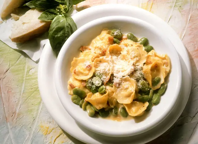 Tortellinis aux haricots blancs et au bacon