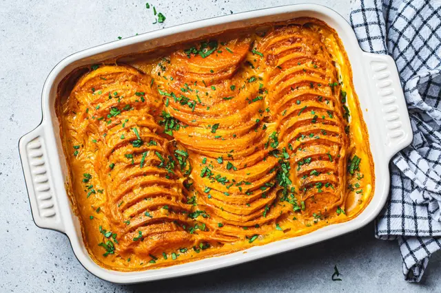Gratin de patates douces au persil