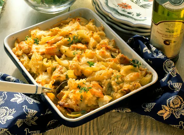 Gratin de riz à la dinde et au céleri