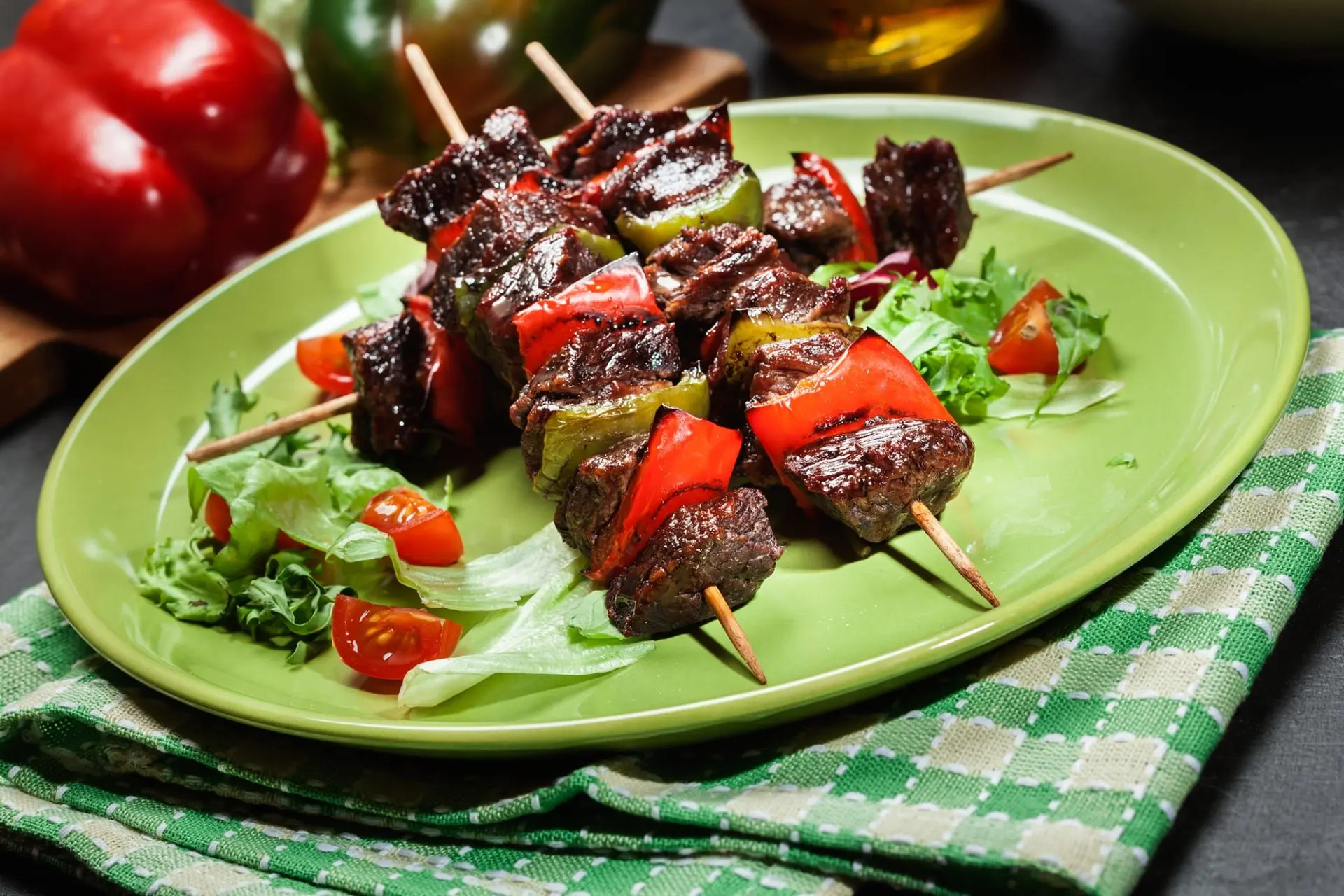 Recette brochettes de boeuf grillées aux légumes