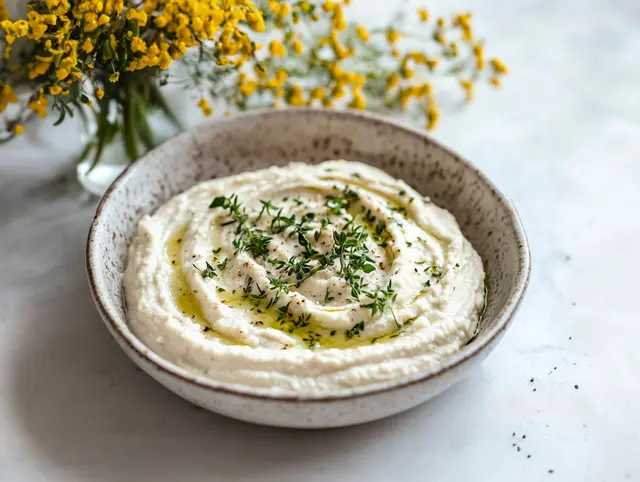 Houmous de soja aux amandes et herbes fraîches