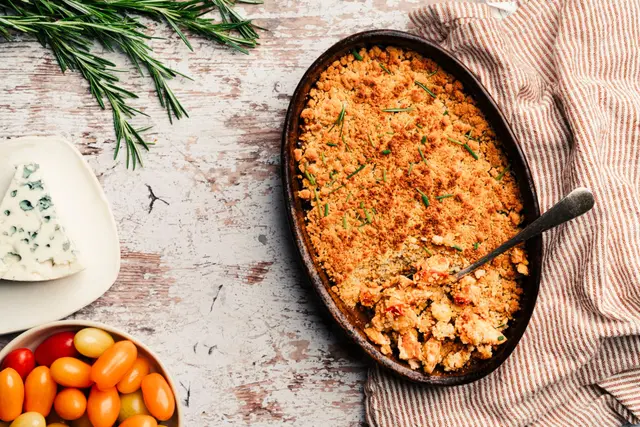 Crumble de poulet et roquefort