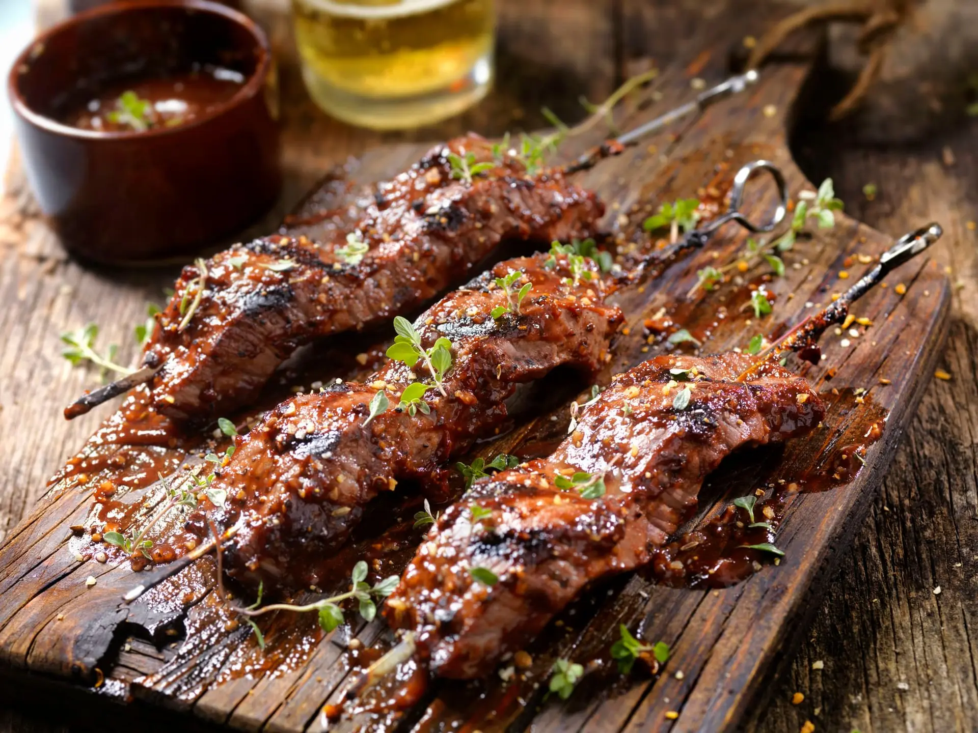 Brochettes de steak BBQ