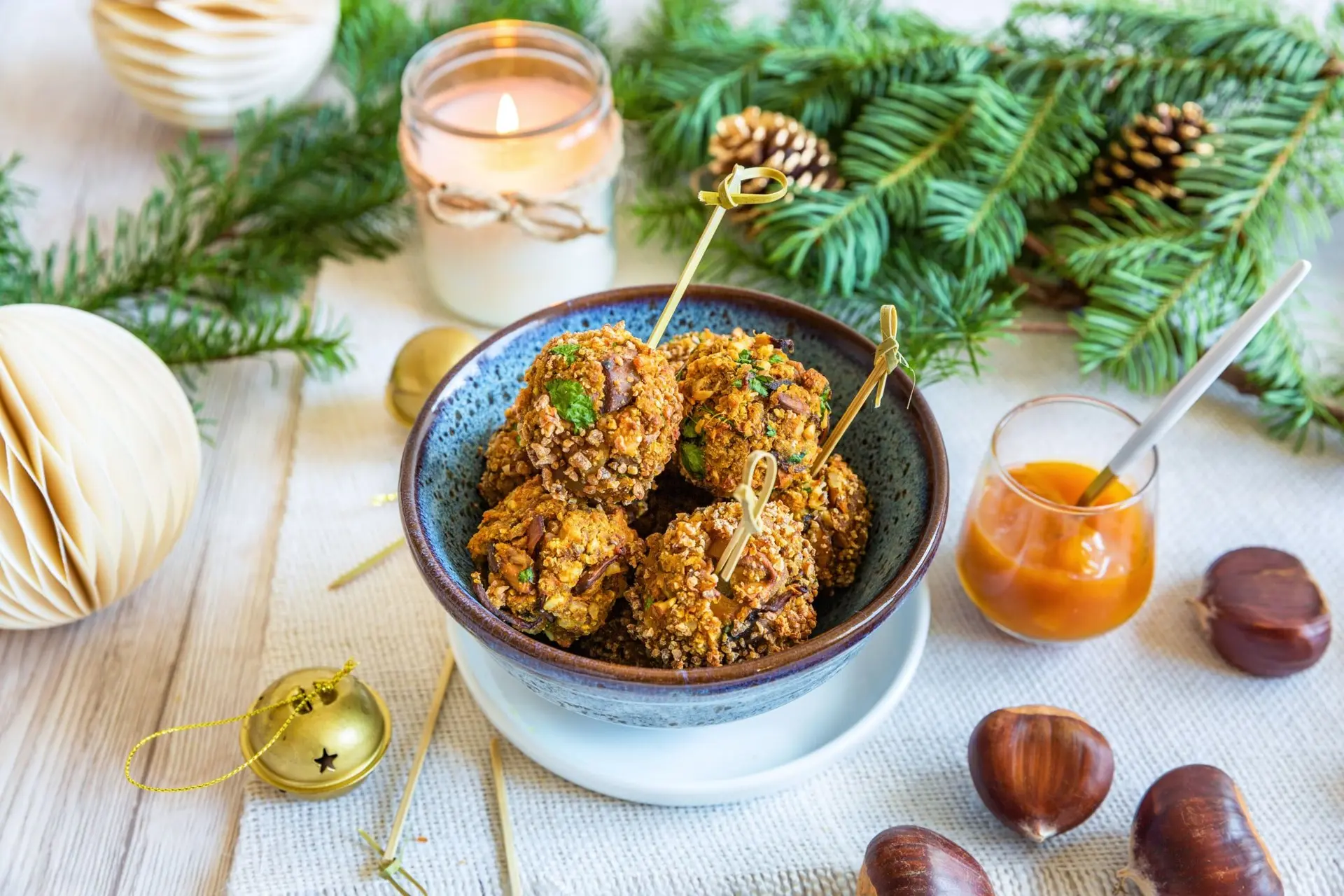 Boulettes végétariennes à la butternut et aux châtaignes