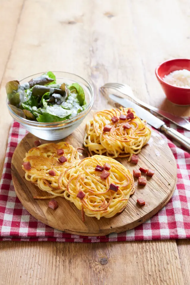 Beignets de carbonara frits