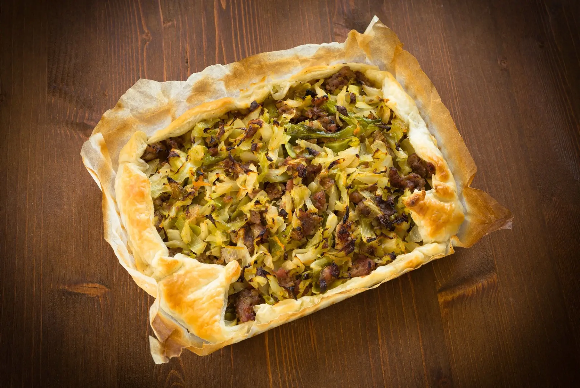 Tarte chou saucisses