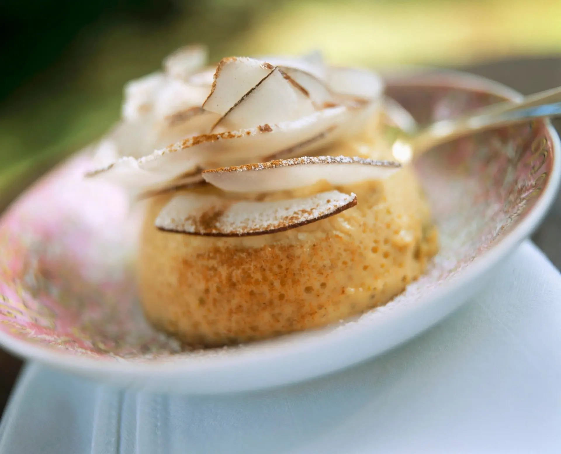 Flan à la noix de coco et aux pistaches