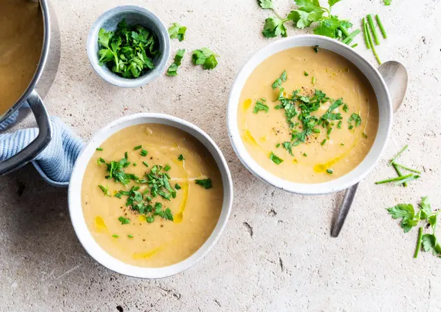 Soupe de panais et poireau