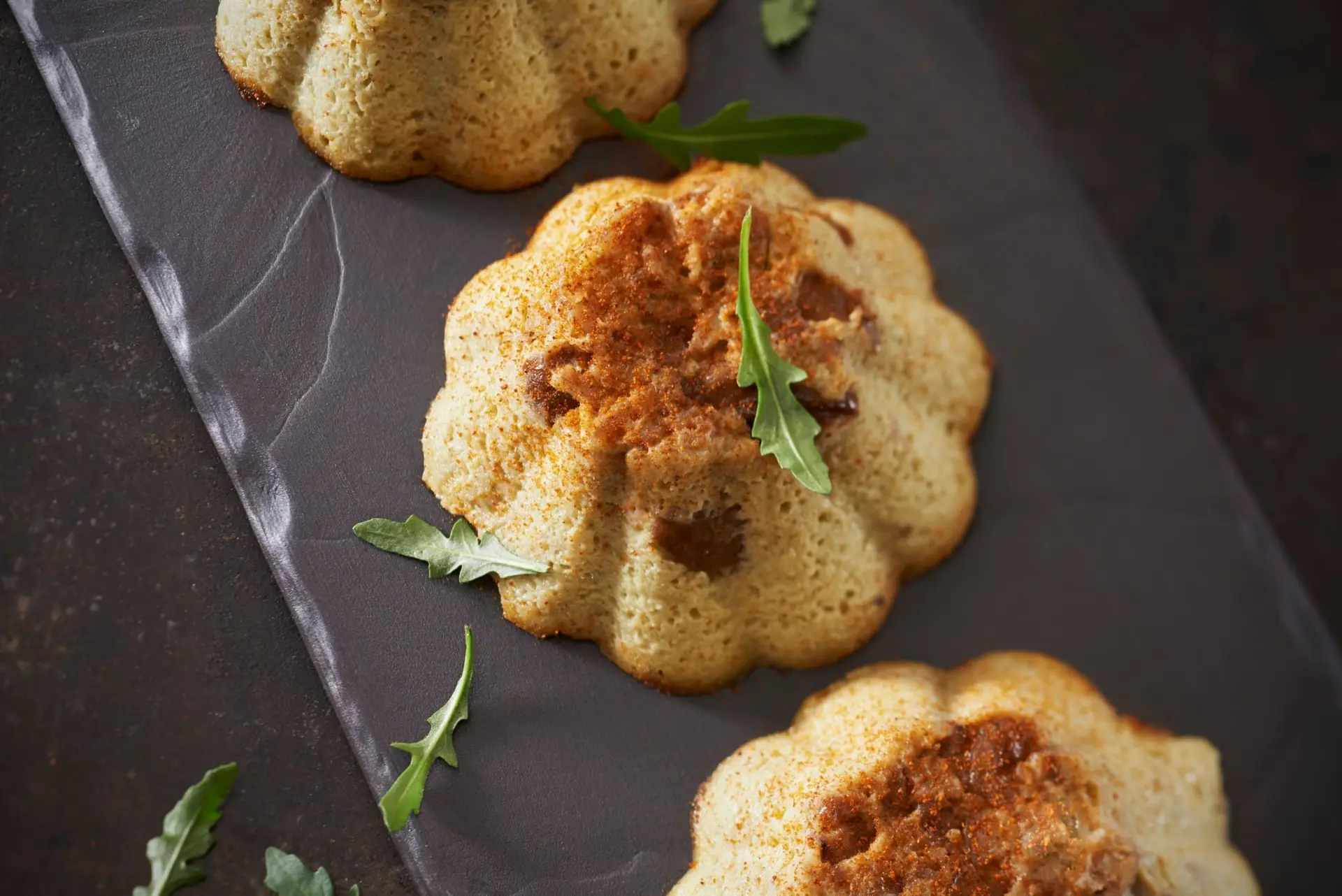 Flans de pâtisson et châtaignes, parfumés au paprika