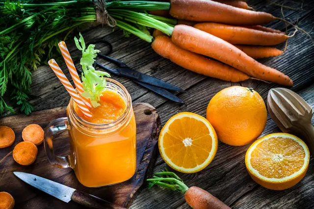 Jus d'orange et carotte
