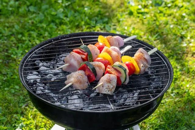 Brochettes de poulet et de légumes