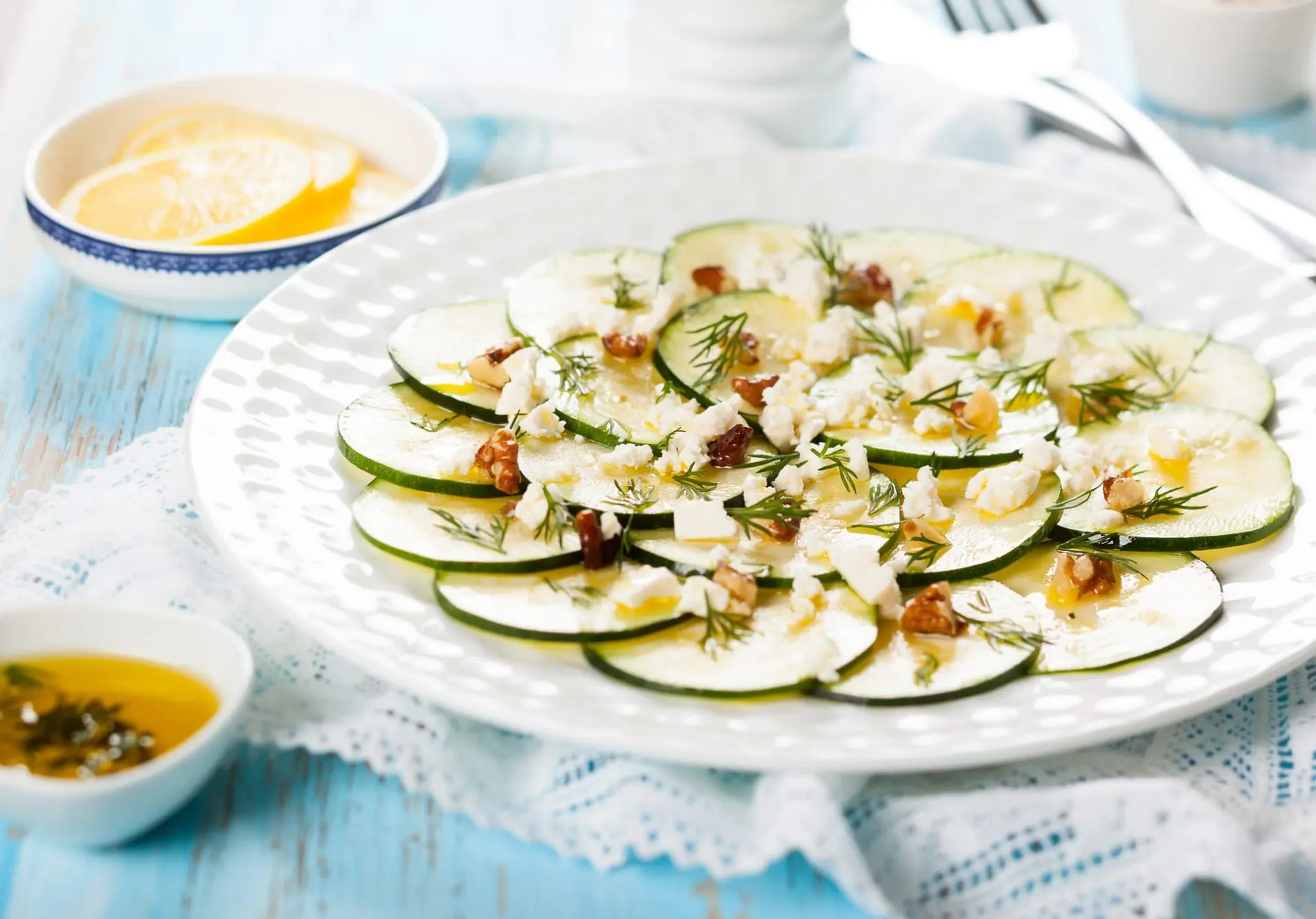 Carpaccio de courgettes à la feta