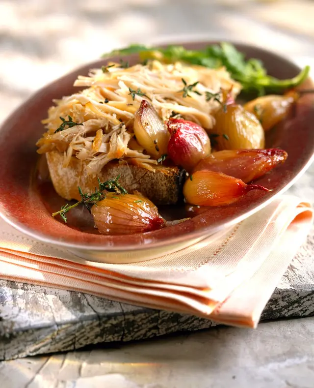 Rillettes de lapin et échalotes confites