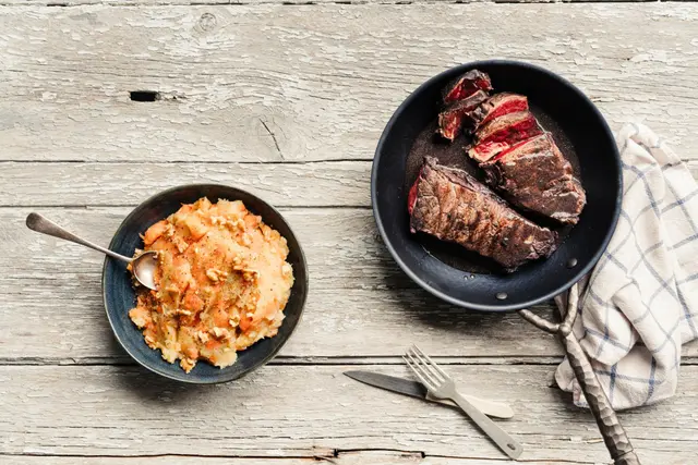 Faux-filet mariné vin et gingembre