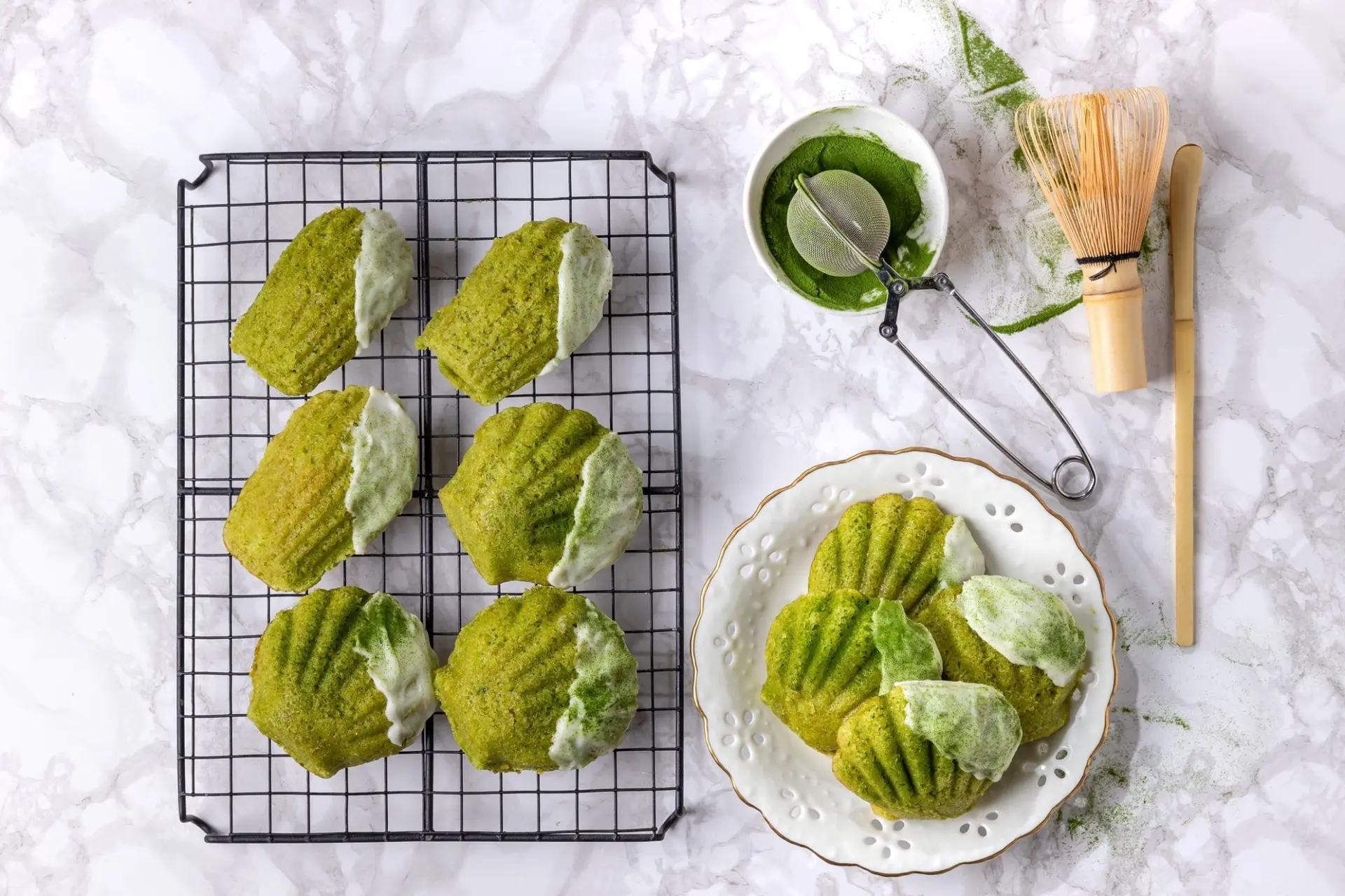 Madeleine au thé vert matcha maison