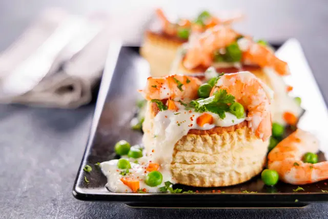 Recette feuilleté à la crevette et petits légumes