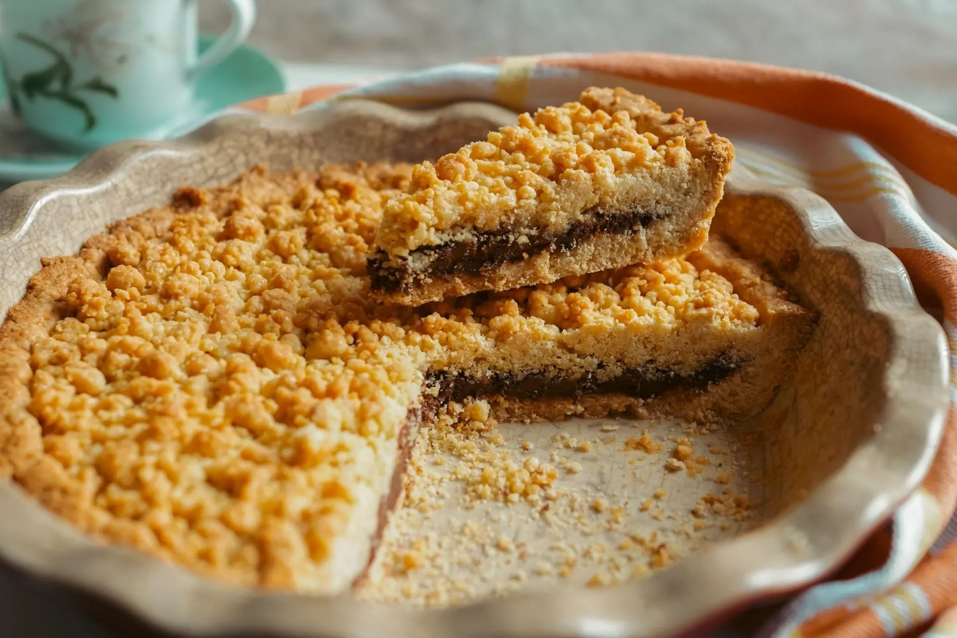 Gâteau de miettes (crumble) à la pâte à tartiner aux noisettes