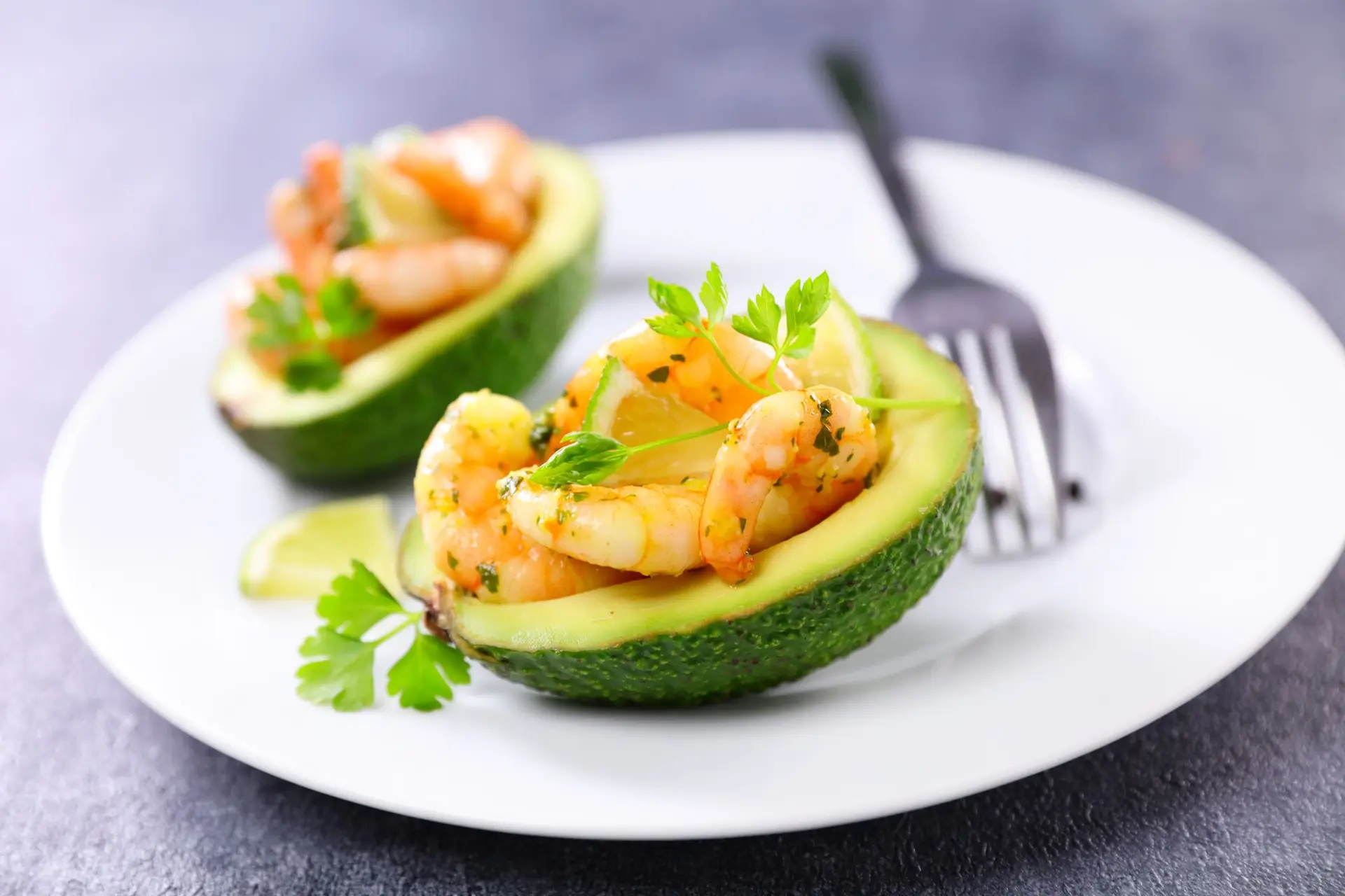 Salade d'avocat aux crevettes