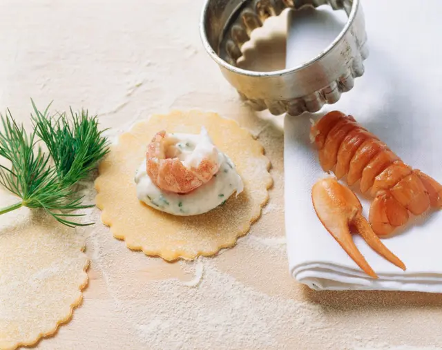 Raviolis farcis à la truite et aux écrevisses