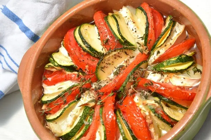 Recette du tian de légumes courgettes et tomates