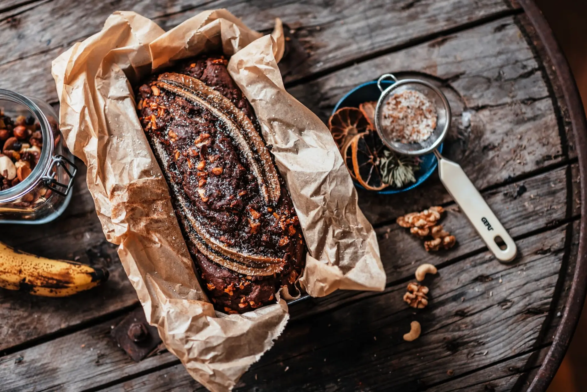 Pain aux bananes et aux noix