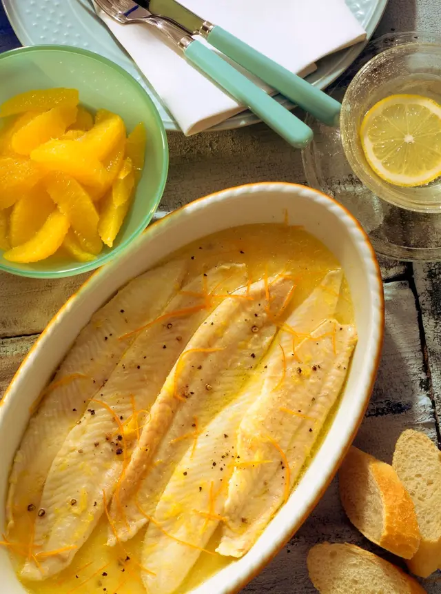 Filet de sole, sauce à l’orange