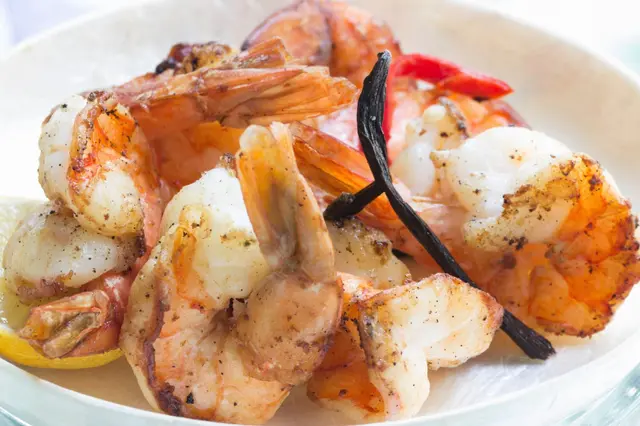 Gambas rôties à la vanille Bourbon et citron