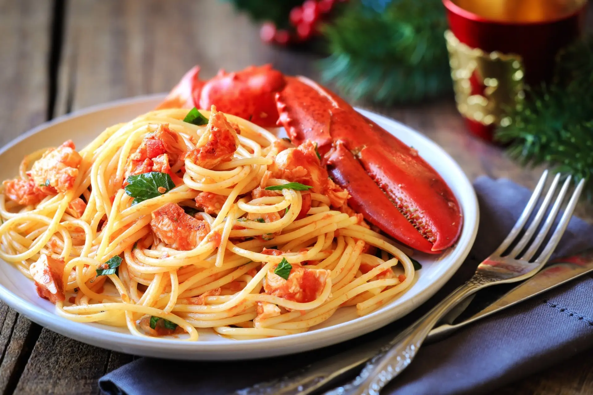 Recette de spaghettis gourmands au homard