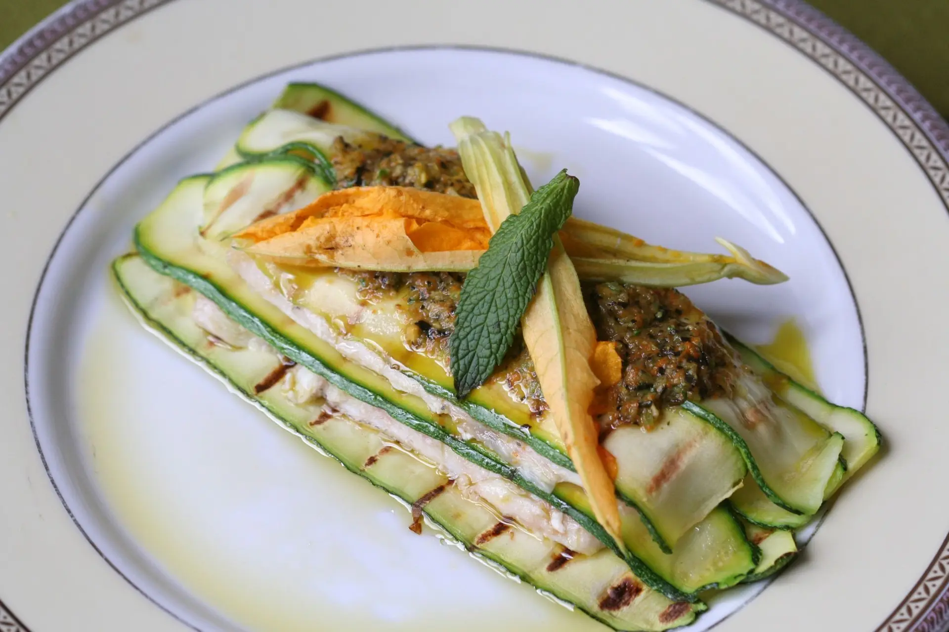 Parmigiana de courgettes et de poisson