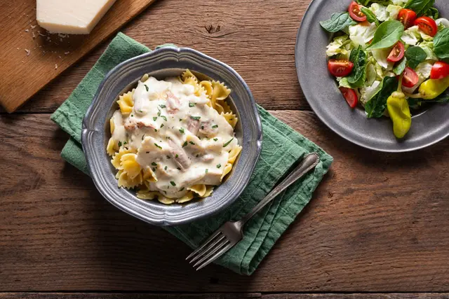 Recette pâtes farfalles sauce alfrédo