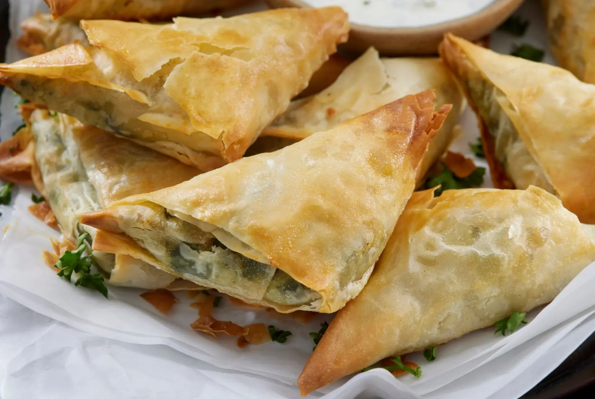 Spanakopita à la sauce tzatziki