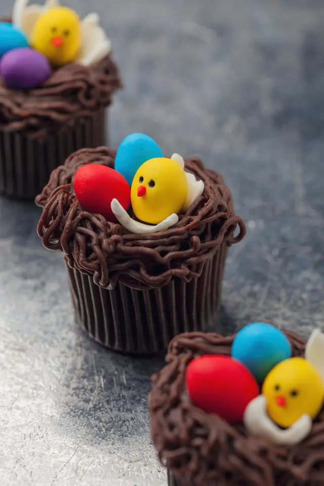 Cupcakes au chocolat pour Pâques