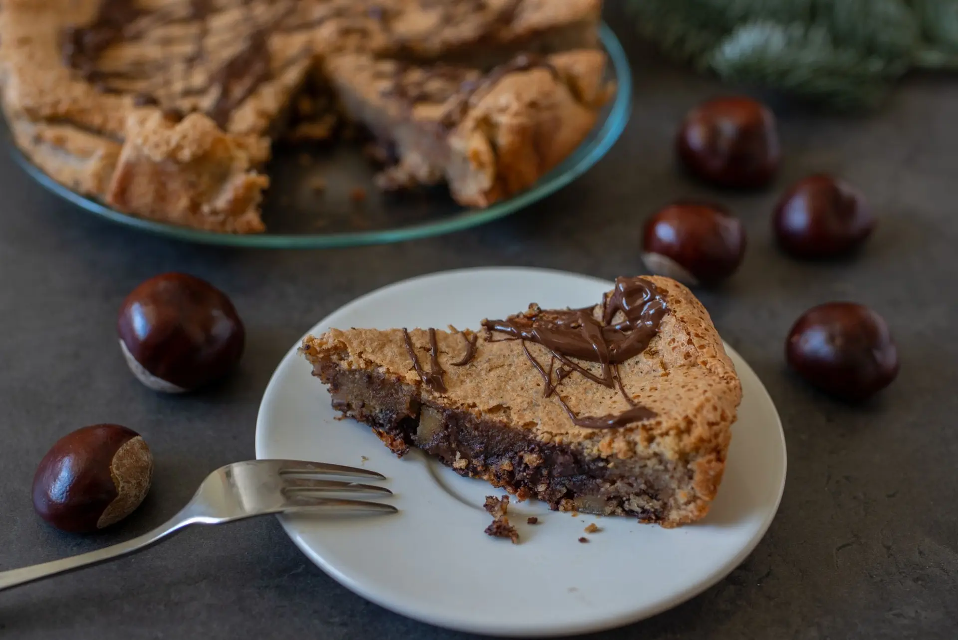 Tarte aux châtaignes au chocolat