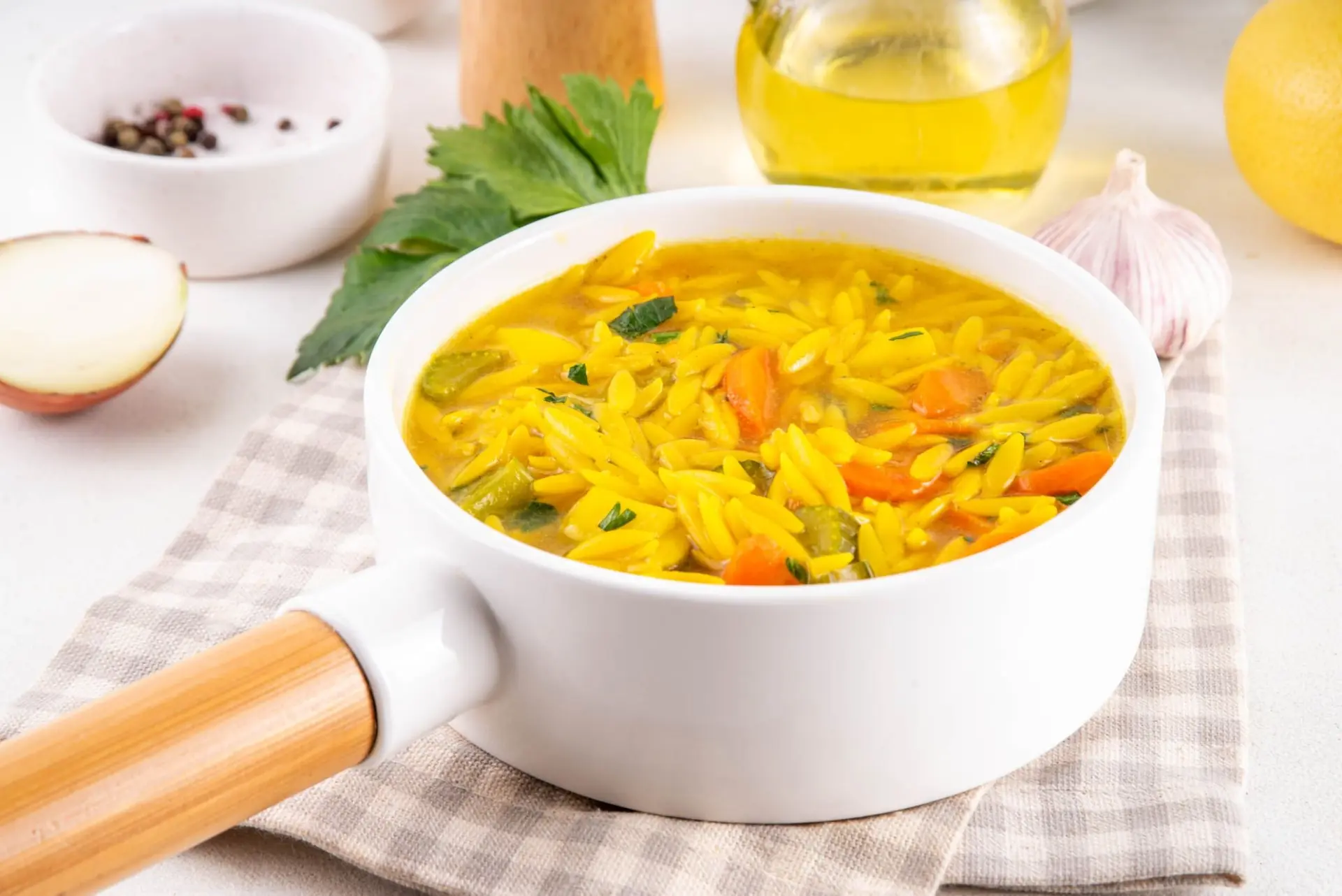 Soupe d’orzo aux légumes